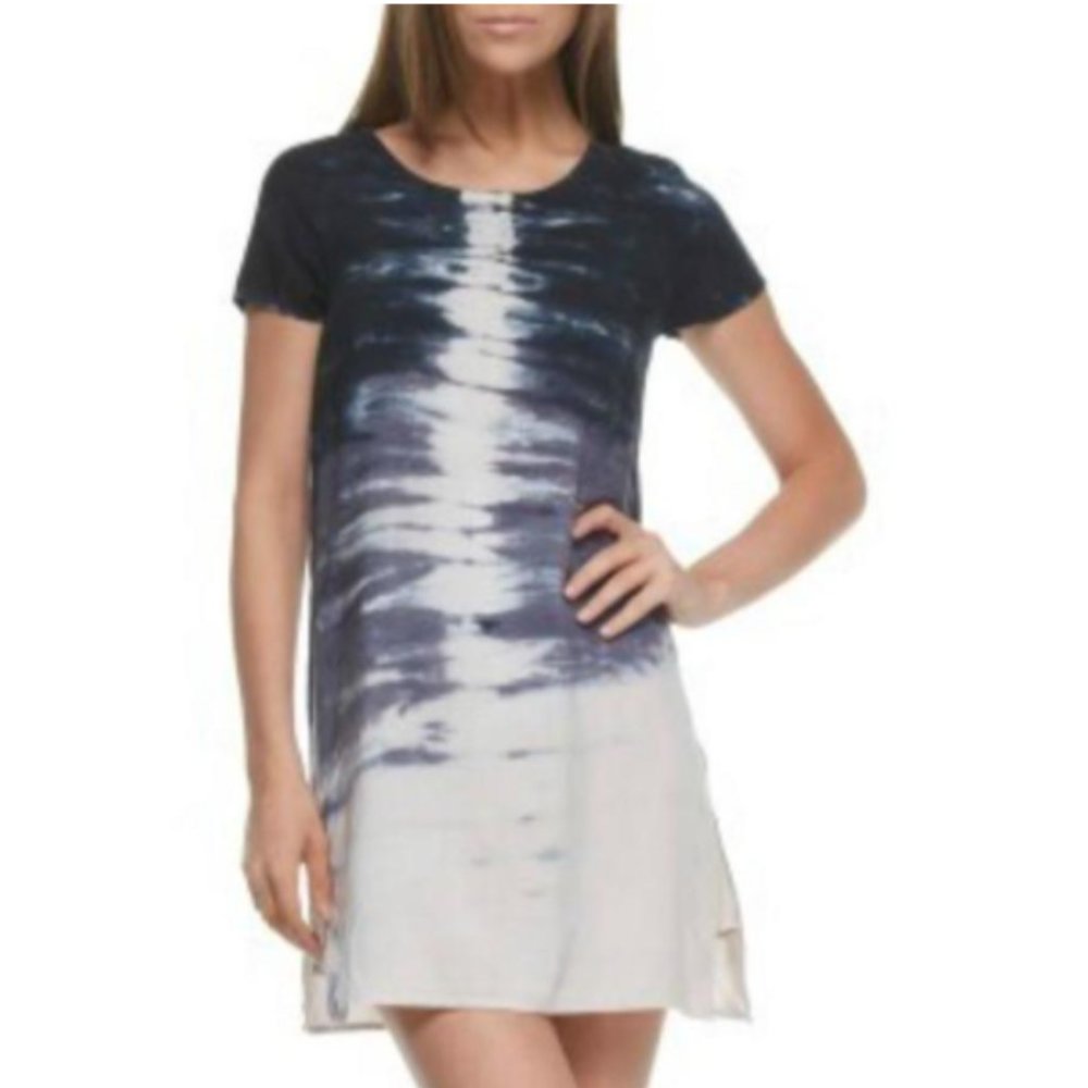 Mono B indigo tie-dye shirt dress size medium